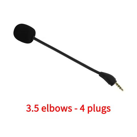 Replacement Game Headphones Mic 3.5mm Elbow 4-section Plug Microphone for Kingston Hyper X Cloud 3 I