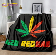 Living room, bedroom, sofa bed, maple leaf velvet blanket for picnic, Bob Marley music decoration reggae blanket 31