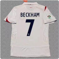 2006 England Jersey Home No. 7 Beckham Long Sleeve Football Jersey Retro 4 Gerard World Cup