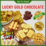 (BUY 1 GET 1) 1KG LUCKY GOLD CHOCOLATE Coins & Bars | Sweet snacks for New Year and Valentine Chocol
