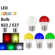 ( E27/B22) Led Colour Ping Pong Bulb / Lampu Raya LED Light Bulb 3W  DAYLIGHT / WARM WHITE / COLOURS