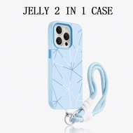 GANTUNGAN Stripedbiru YANG 2 In 1 JellyELEGAN Realme C100i C100x C100 4G P3 Lite Note 80 C85 Pro Rea