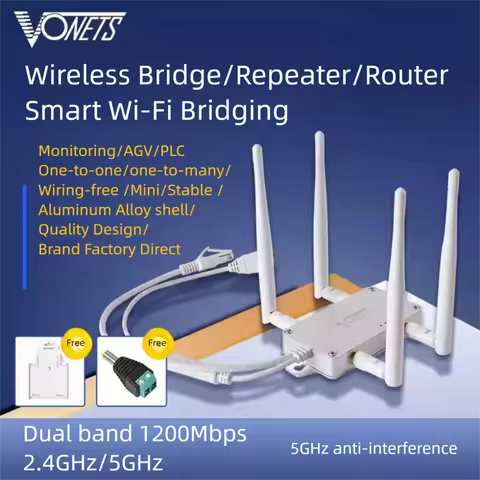 VONETS VBG1200 Industrial Dual Band 2.4GHz/5GHz WiFi Router Wireless Bridge Ethernet Repeater WiFi A