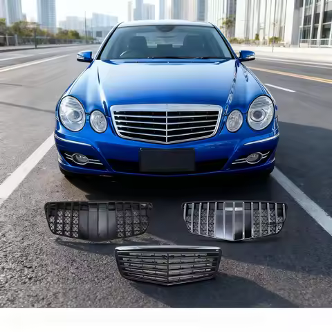 Front Glossy Black AMG Style Bumper Grille For Mercedes Benz E-Class W211 E500 E63 2007-09 Upper Gri