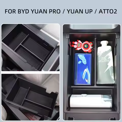 Car Center Console Organizer for BYD Yuan Pro Yuan UP EV ATTO 2 2024 Storage Box Tray Interior Acces