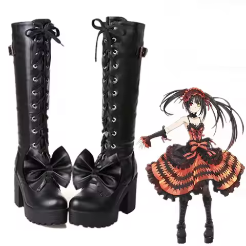DATE A LIVE Tokisaki Kurumi Nightmare Boots Game Anime shoes Cosplay Accessories Halloween Party sho