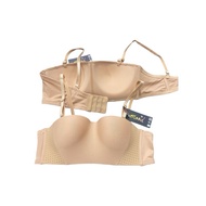 Wacoal Mood Strapless Bra Model MM1F04 size B80/36B Flesh Color Non-Wired Beautiful Shape 3 Hooks Ve