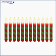 AMAZ 12Pcs LED Candles Battery Operated Flameless Christmas Candles Light For Home Indoor Outdoor Christmas Decor