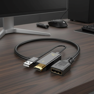 DisplayPort adapter cable for 4K at 60Hz and 2K at 120Hz from PC laptop PS5 Xbox to DisplayPort moni