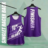 Purple Run To Glory 21K Finisher Racer Back Running Singlet