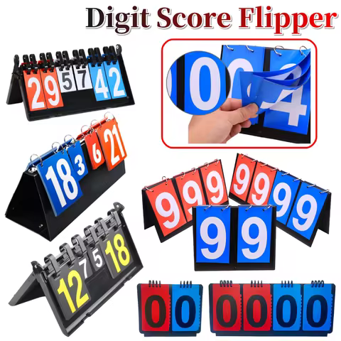 2/3/4 Digit Digital Score Board Foldable Tabletop Sports Scoreboard Multifunctional for Football Vol