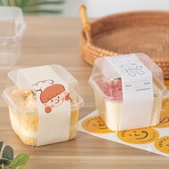 Cake Box XY585 With Cover Size 6.8x6.8x8cm 250ml Pack Of 100 Products Without Stickers