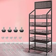5 Tiers Supermarket Retail Display Rack, 65 In Height Versatile Snack Display Stand for Coffee Shops