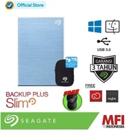 Seagate New Backup Plus Slim 2TB External Hardisk USB 3.0 Blue Free Pouch &amp; Baseball Cap