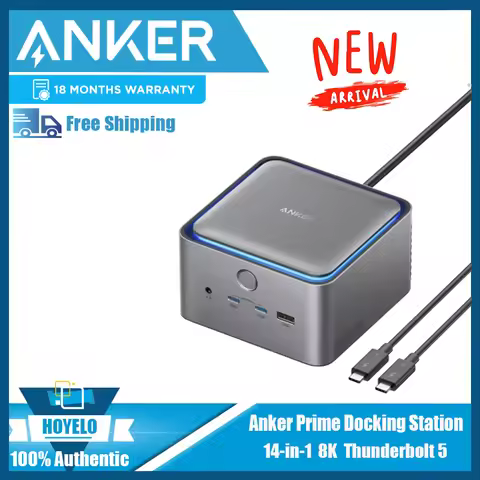 Anker Prime TB5 Docking Station, 14 Ports Thunderbolt 5 Docking Station with 140W Max Charging 120Gb