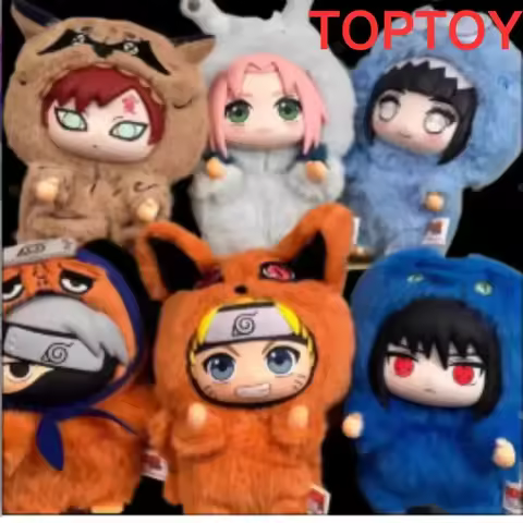 @@Naruto Shippuden Beast Party Plush Blind Box _ Cute Cartoon Backpack Pendant_Keychain Anime Periph