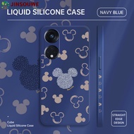 Jinsouwe Cellphone Case Casing For OPPO Reno8 T 5G Reno 8T 5G Case For Boys Girls Cartoon Mickey Mouse Casing Silicone Side Edge Camera Protect Back Cover