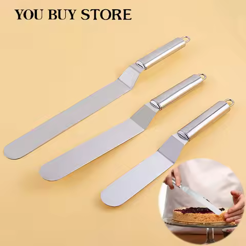 Baking Accessories Stainless Steel Cake Spatula Butter Cream Icing Frosting Knife Smoother Kitchen P