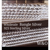 Wholesale Bangle Bracelet For Men Women 925 Sterling Silver Gelang Bangle Rantai Tangan Silver