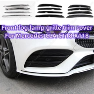 4Pcs Front Bumper Fog Light Lamp Decorative Cover Trim For Mercedes Benz AMG CLA C118 CLA180 CLA45 2020 2021 2022 2023 Car Styling Accessories