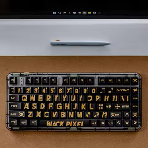 129 keys GMK Black Gold Keycaps Cherry profile Metallic paint Glossy PBT Keycap For MX 61 67 87 96 1