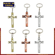 HIk Christian Vintage for Cross Keychain Metal Catholic Pendant Religious Hanging Ornament for Home 