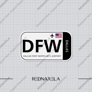 Dallas Fort Worth International Airport Code DFW Sign Sticker