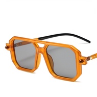 (GENTLE MOSCOT) thời trang vuông khung Aviator Sunglasses chống UV Vintage Punk kính cho nam giới v