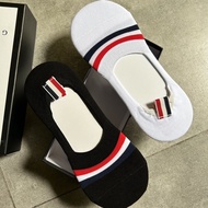 American imported New style Thom Browne European Station New Combed Cotton Men's Boat Socks Sweat-ab