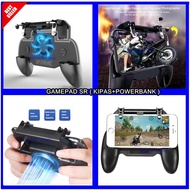 Universal Gamepad SR Include PowerBank + Kipas + Trigger L1 R1 - Gamepad Android - Gamebot- Gaming - Stik Game - Stik PUBG - Gamepade Android - Untuk Main FF - Stand Hp - Pendingin Hp - Dudukan Handphone - Stand Holder Hp - Hitam { grozir zone }