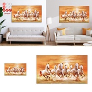 [Shiwaki3] 7 Running Horses Wall Decor, Canvas Print Picture, Gift, Landscape Artwork, Animal Painti