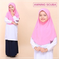 TUDUNG SEKOLAH AWNING SCUBA (PINK) Tudung Si Comel Tudung Budak Sekolah Rendah PPIM Puteri Islam Siz