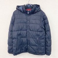 二手TOMMY HILFIGER Hilfiger 全拉鍊羽絨服，海軍藍，S 碼