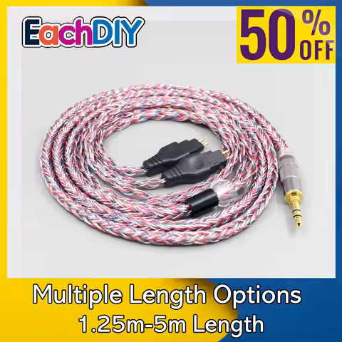 16 Core Silver OCC OFC Mixed Braided Cable For Sennheiser HD580 HD600 HD650 HDxxx HD660S HD58x HD6xx