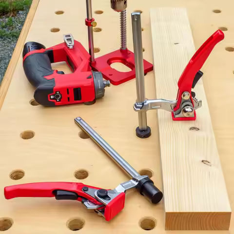 1/2pc For 19mm/20mm Desktop Dog Hole Fixing Clamp, Adjustable Steel Table Clamp for Woodworking Work