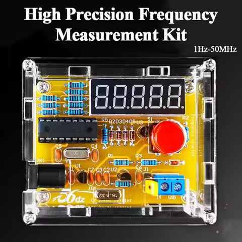 1Hz-50MHz Frequency Meter DIY Kit Crystal Oscillator High-precision Measurement Digital Circuit Elec