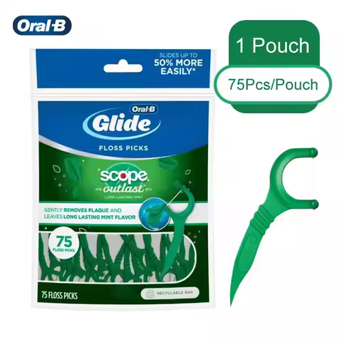Oral B C-shaped Mint Flavored Flat Floss Stick Glide Floss Picks Dental Floss Remove Plaque Fresh Br