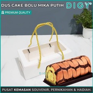 Plain Mica Roll Cake Box White Mica Cake Box/ Roll Cake Box/ Souvenir Box/ Roll Cake Box/ Cake Box/ 