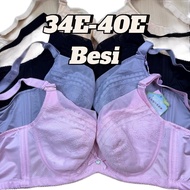 34E-40D Bra Besi 4 Hook Lace Plus size Bra Span Lembut Nipis Cotton