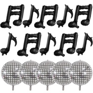 15pcs Music Note Balloons Black Balloon 4D Disco Foil Balloons Aluminum Foil Balloons Birthday Party