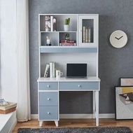 現代簡約多功能辦公伸縮電腦臺學習寫字臺帶收納櫃書架組合