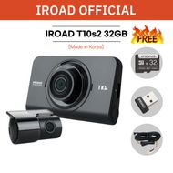 IROAD Dash Cam T10s2 32GB 1080P FullHD Dual Channel Front &amp; Rear DashCam Night Vision App Control Car Camera Driving