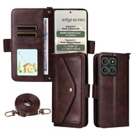 Ready to ship Multi-card Slots Crossbody Cowhide Leather Phone Case For Motorola Edge 60 Pro / 60s P