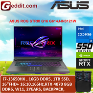 ASUS ROG STRIX G16 G614J-IN3121W GAMING LAPTOP (i7-13650HX,16GB DDR5,1TB SSD,16" FHD+ 165Hz,RTX4070 8GB,WIN11)FREE BACKPACK