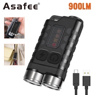 Asafee V3 EDC Keychain LED 900LM mini double-headed Rechargeable flashlight ultra-bright V3 Pocket C