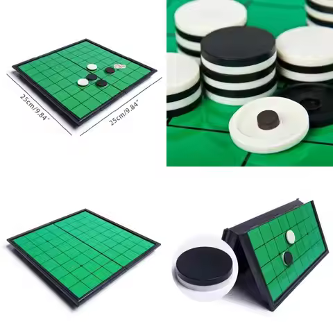 Travel Board Game Reversible Pieces Set, Folding Reversi Othello Board