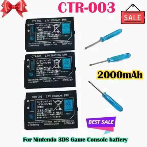 2000mAh CTR-003 for Nintendo 2DS 3DS NEW 2DS XL Battery CTR-003 for Nintendo 3DS N3DS Gamepad Contro