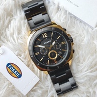 Fossil BQ2196 Privateer Sport Chronograph Watch with Black Dial Black Ion-Plated Stainless Steel Bra