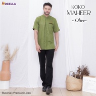 Baju Koko Pria Lengan Pendek Terbaru Rocella Koko Maheer Premium Linen