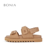 Bonia Medium Brown Phoebe Flat Sandals | Kasut Sandal